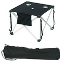 Fold Up Fabric Top Side Table w/Aluminum Frame and Carry Bag